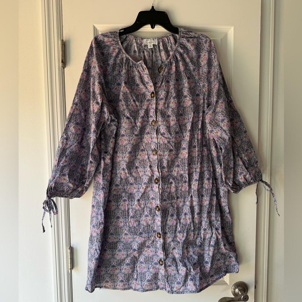 J. Crew Liberty Fabric Floral Button-Down Dress Size XL